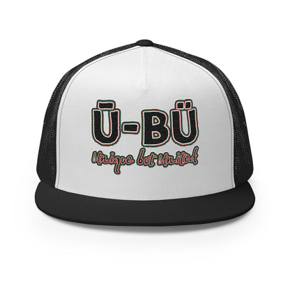 Ū-BÜ 5-Panel Trucker Cap - Red, Black + Green