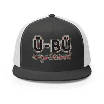 Ū-BÜ 5-Panel Trucker Cap - Red, Black + Green