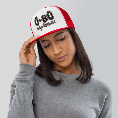 Ū-BÜ 5-Panel Trucker Cap - Red, Black + Green