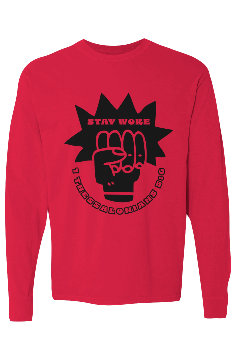Stay Woke Bright Pigment Dyed Heavyweight Long Sleeve T Shirt