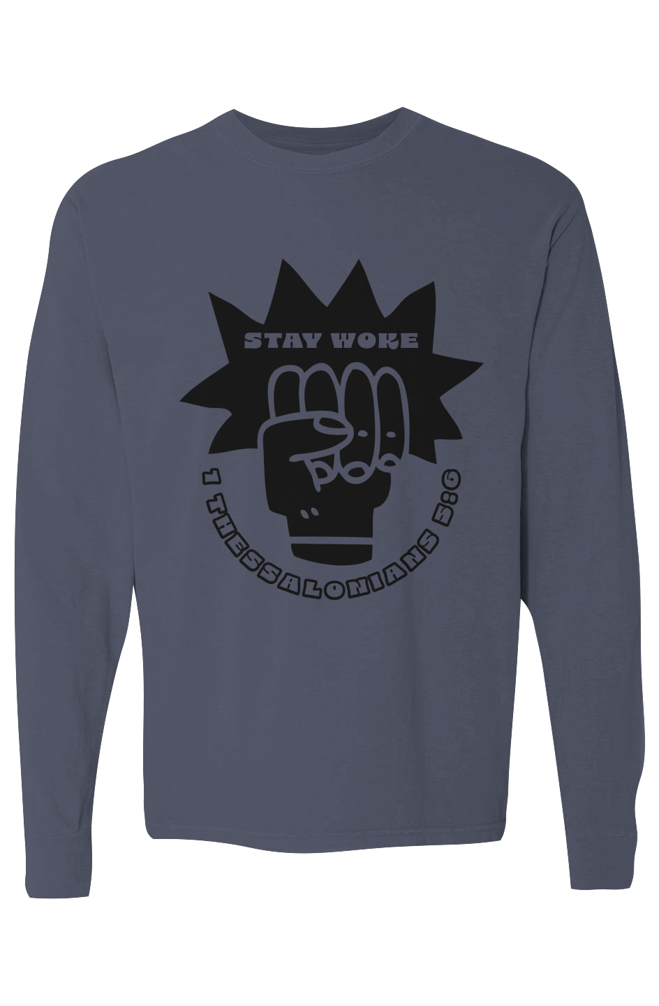 Stay Woke Bright Pigment Dyed Heavyweight Long Sleeve T Shirt