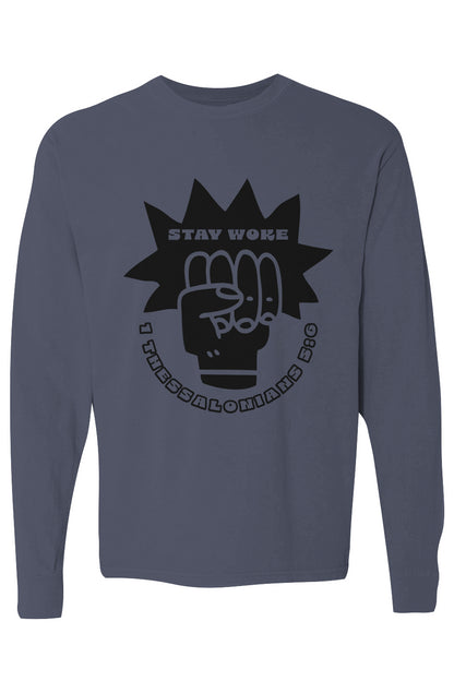 Stay Woke Bright Pigment Dyed Heavyweight Long Sleeve T Shirt