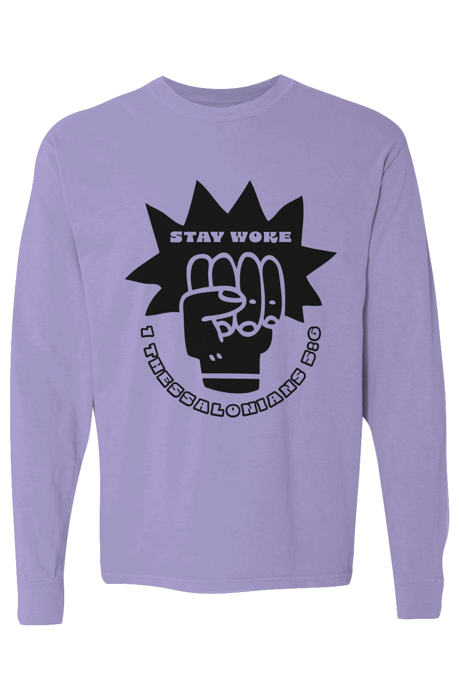 Stay Woke Bright Pigment Dyed Heavyweight Long Sleeve T Shirt