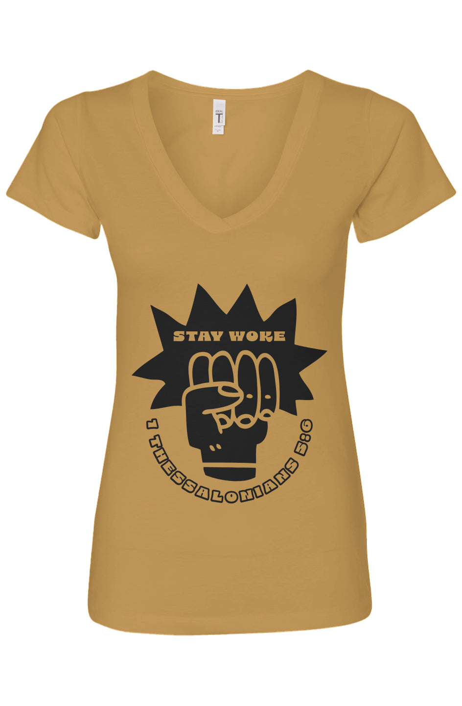 Stay Woke NeutralWomens Ideal V-Neck