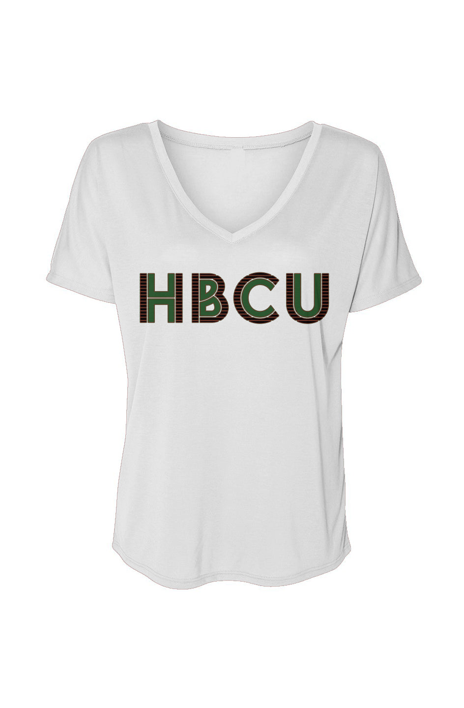 HBCU RBG green center white Women’s Slouchy V-Neck