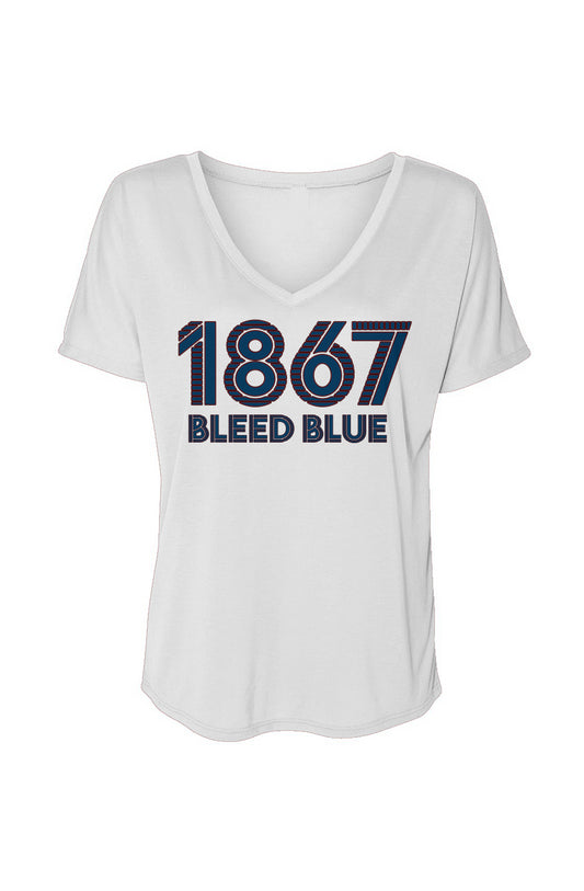 1867 Bleed Blue Women’s Slouchy V-Neck Tee