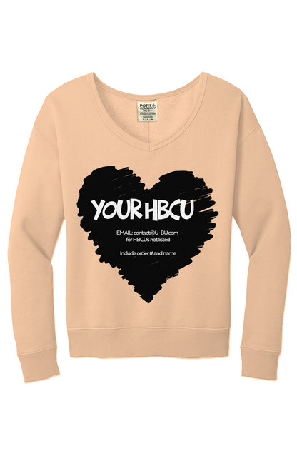 Name Your HBCU Beach Wash V-Neck Sweatshirt