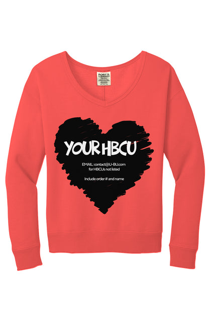 Name Your HBCU Beach Wash V-Neck Sweatshirt