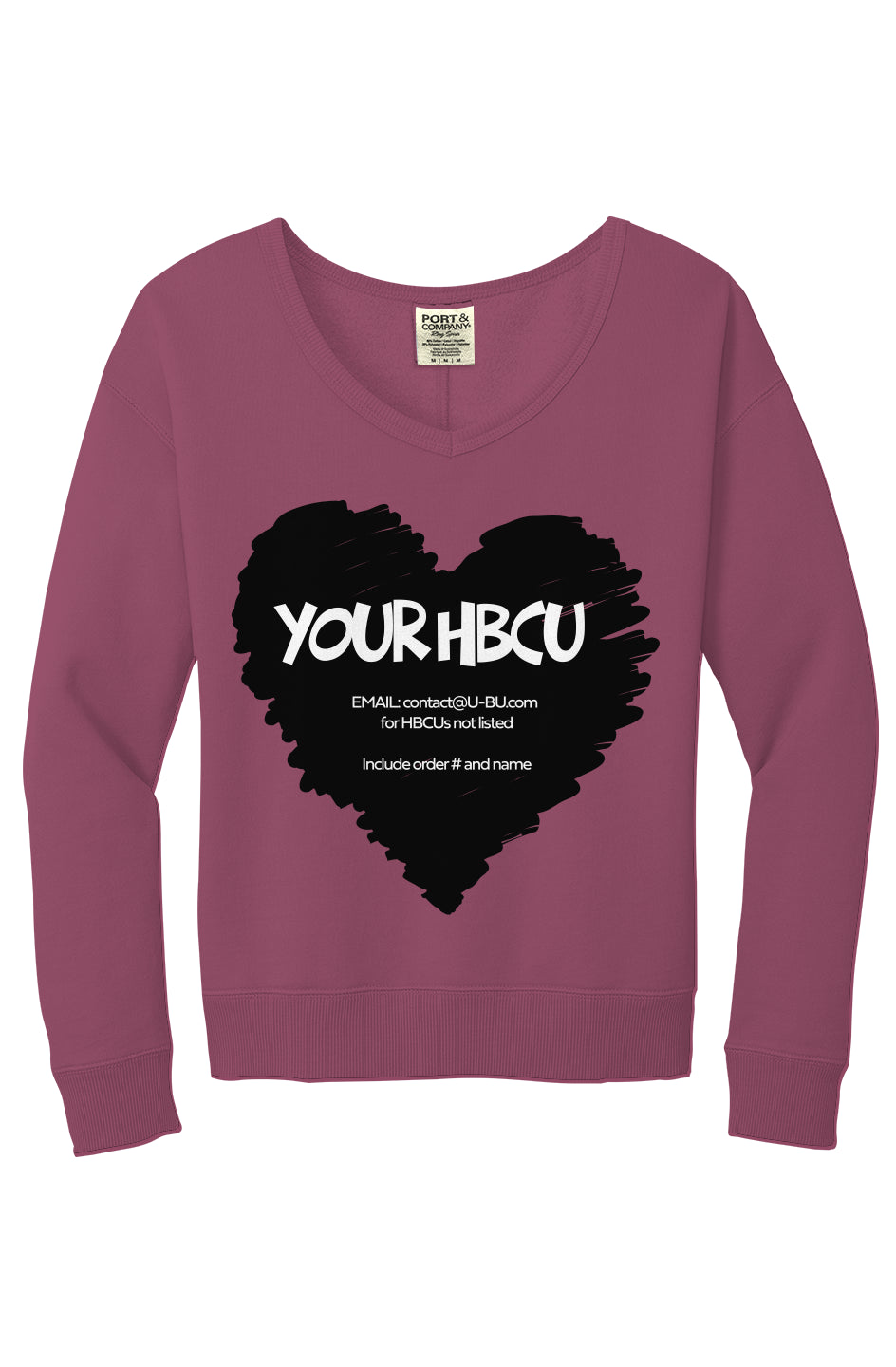 Name Your HBCU Beach Wash V-Neck Sweatshirt