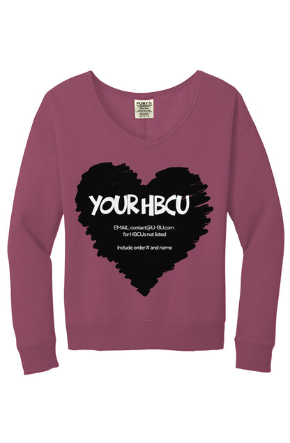 Name Your HBCU Beach Wash V-Neck Sweatshirt
