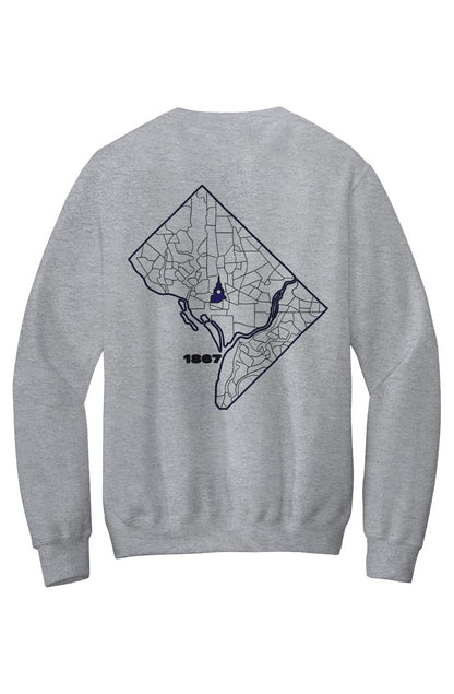 Melanated Mecca DC Glow Up Fleece Crewneck Pocket Sweatshirt