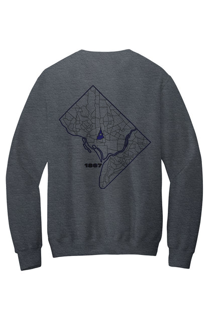 Melanated Mecca DC Glow Up Fleece Crewneck Pocket Sweatshirt