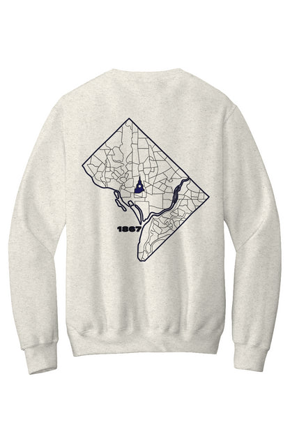Melanated Mecca DC Glow Up Fleece Crewneck Pocket Sweatshirt