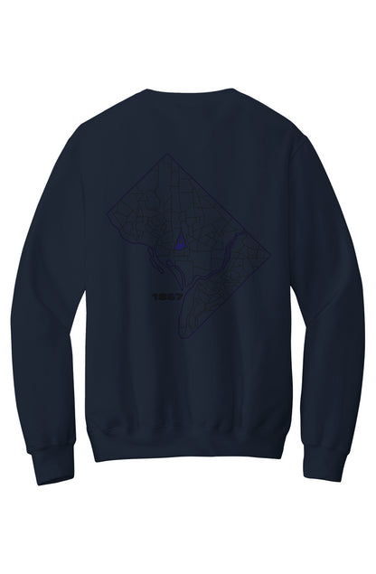 Melanated Mecca DC Glow Up Fleece Crewneck Pocket Sweatshirt