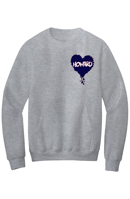 Howard Bleed Blue Fleece Crewneck with Kangaroo Pocket