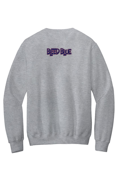 Howard Bleed Blue Fleece Crewneck with Kangaroo Pocket