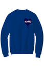 Howard Bleed Blue Fleece Crewneck with Kangaroo Pocket