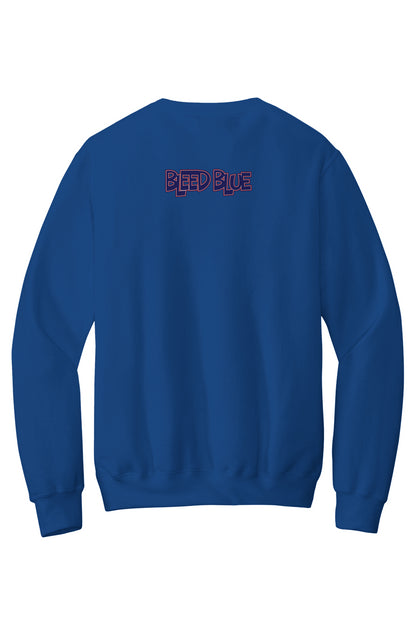 Howard Bleed Blue Fleece Crewneck with Kangaroo Pocket