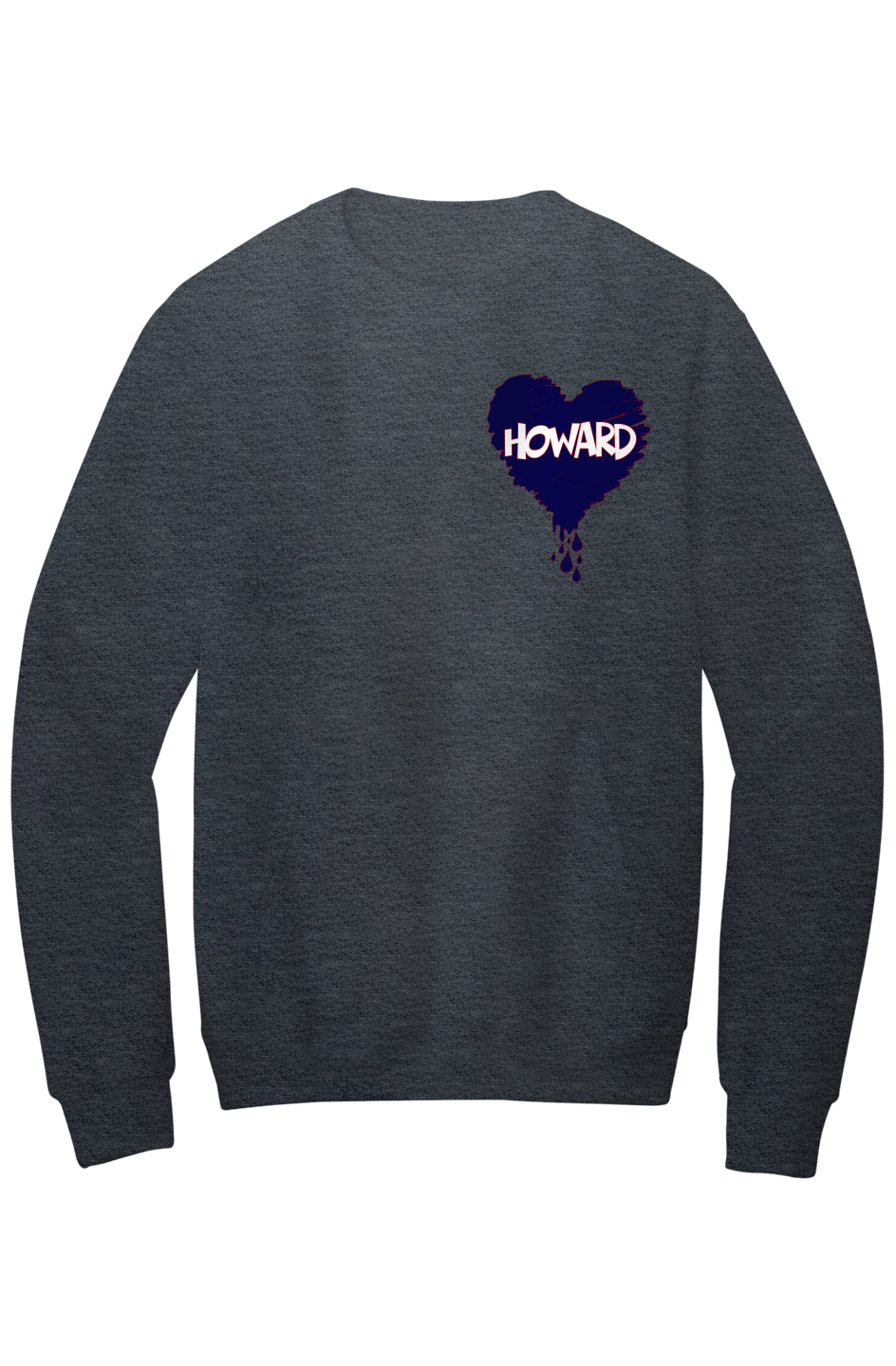 Howard Bleed Blue Fleece Crewneck with Kangaroo Pocket