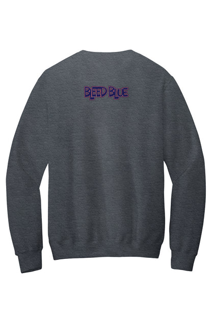 Howard Bleed Blue Fleece Crewneck with Kangaroo Pocket