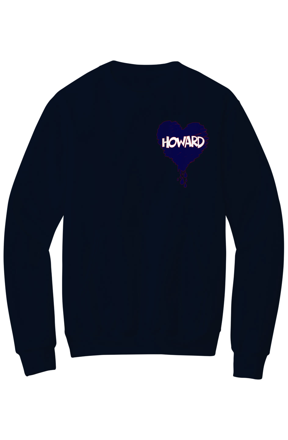 Howard Bleed Blue Fleece Crewneck with Kangaroo Pocket