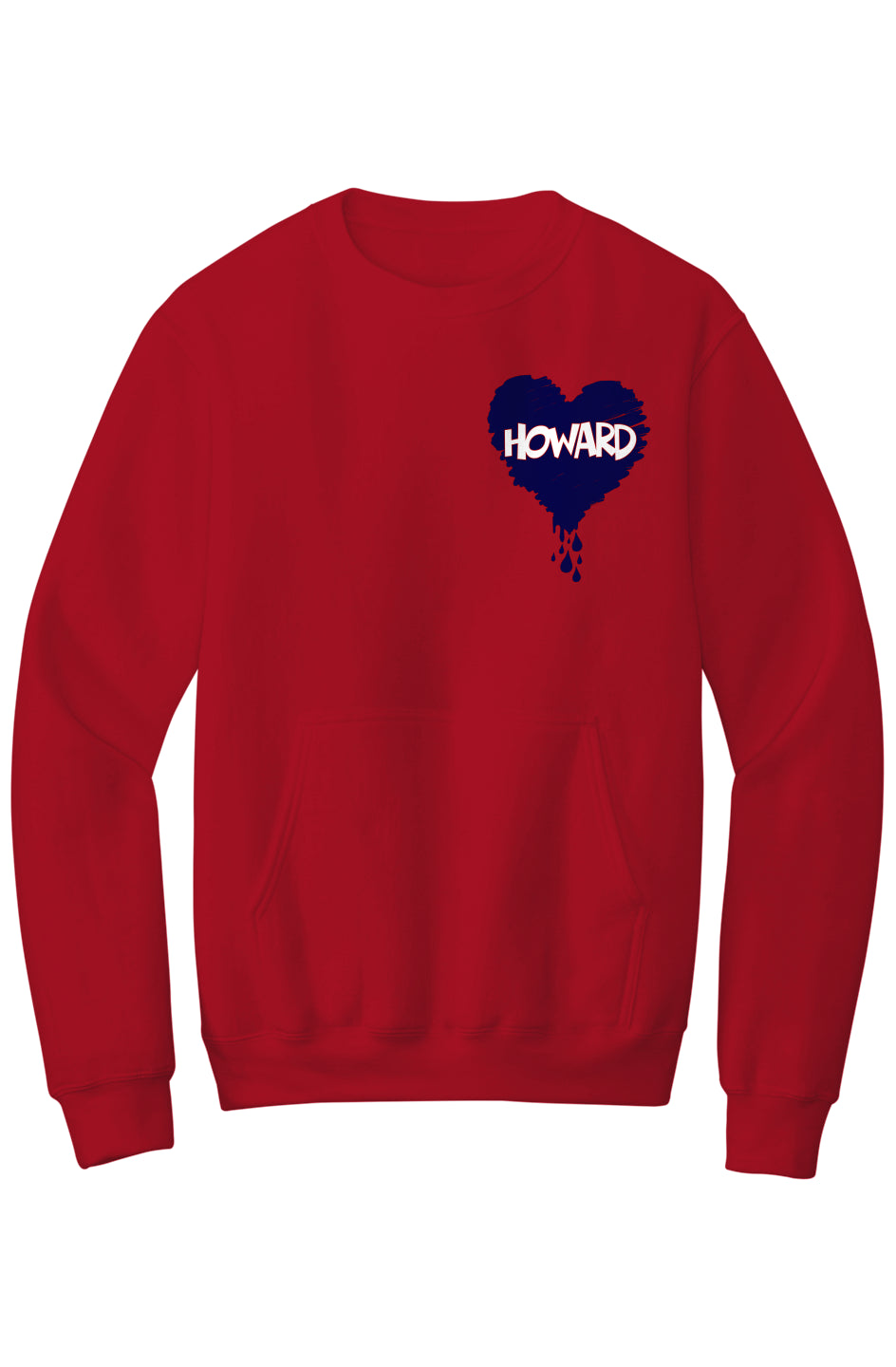 Howard Bleed Blue Fleece Crewneck with Kangaroo Pocket