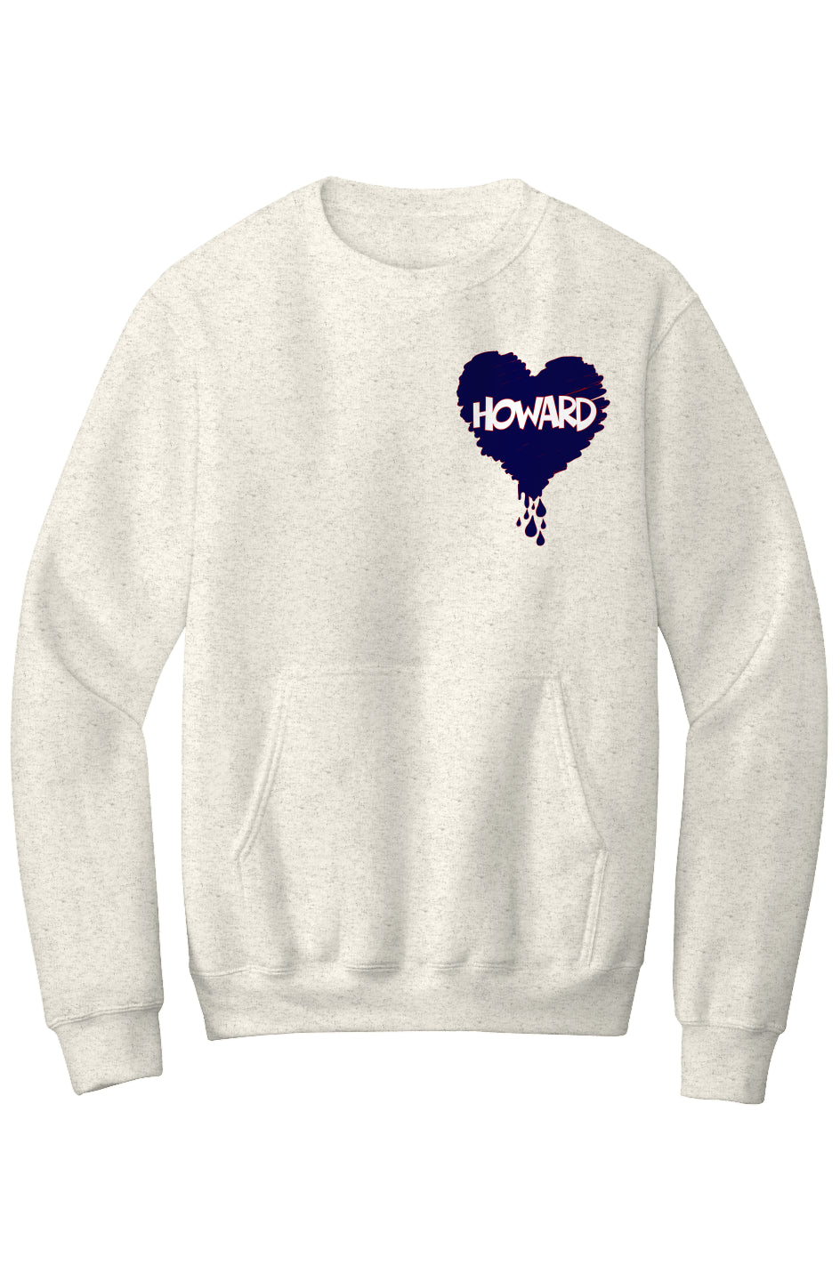 Howard Bleed Blue Fleece Crewneck with Kangaroo Pocket