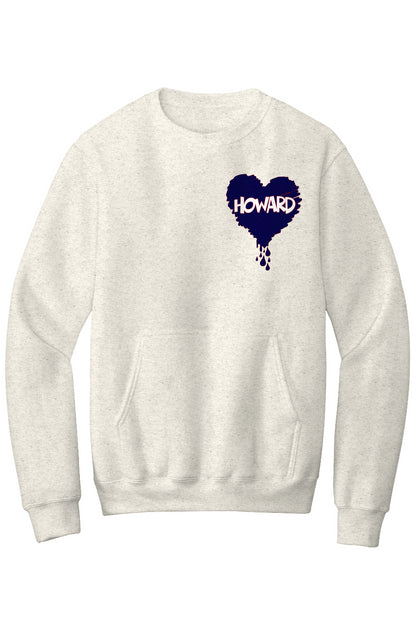 Howard Bleed Blue Fleece Crewneck with Kangaroo Pocket