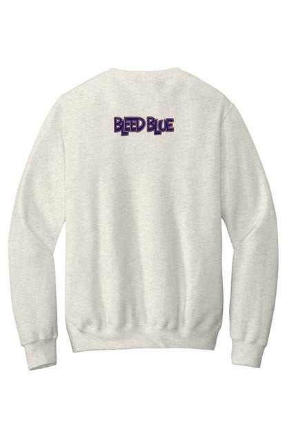 Howard Bleed Blue Fleece Crewneck with Kangaroo Pocket