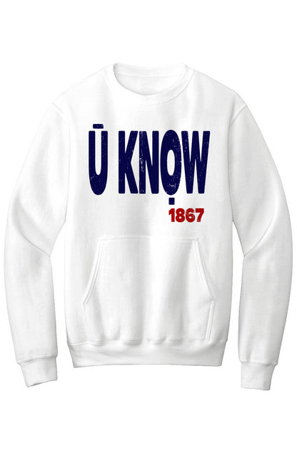 U KNOW Fleece Crewneck with Kangaroo Pocket