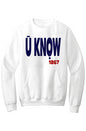 U KNOW Fleece Crewneck with Kangaroo Pocket