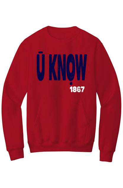 U KNOW Fleece Crewneck with Kangaroo Pocket