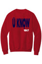 U KNOW Fleece Crewneck with Kangaroo Pocket