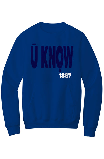 U KNOW Fleece Crewneck with Kangaroo Pocket