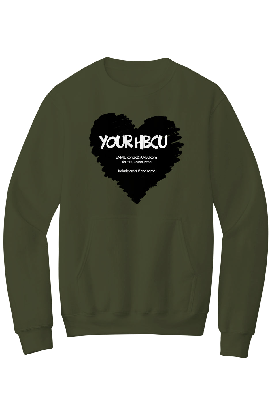Name Your HBCU LOVE Fleece Crewneck with Kangaroo Pocket