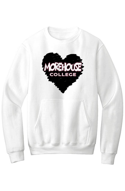 Morehouse LOVE Fleece Crewneck with Kangaroo Pocket