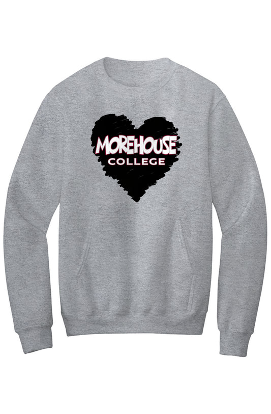 Morehouse LOVE Fleece Crewneck with Kangaroo Pocket