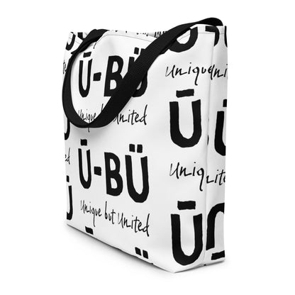 Ū-BÜ All-Over Pattern Print Large Tote - Black on White