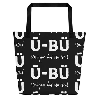 Ū-BÜ All-Over Print Large Tote Bag - White on Black