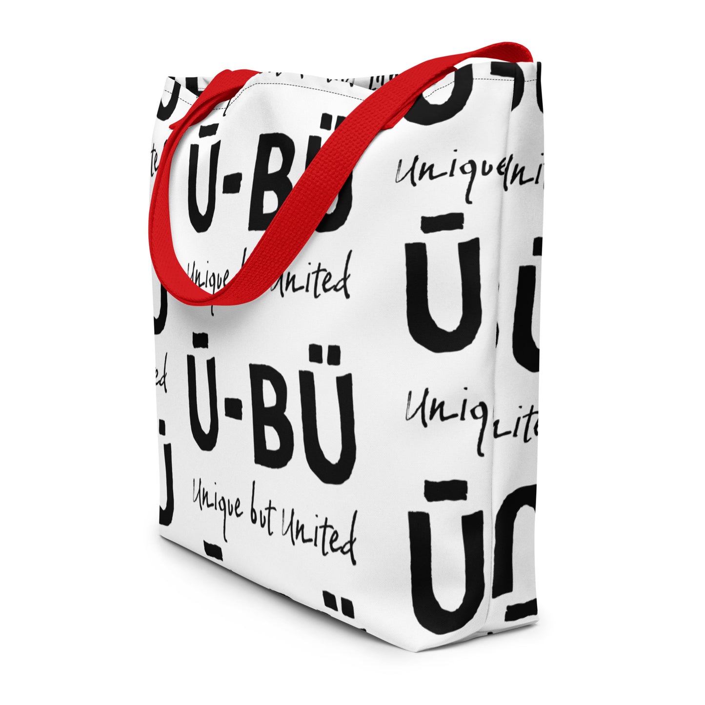 Ū-BÜ All-Over Pattern Print Large Tote - Black on White