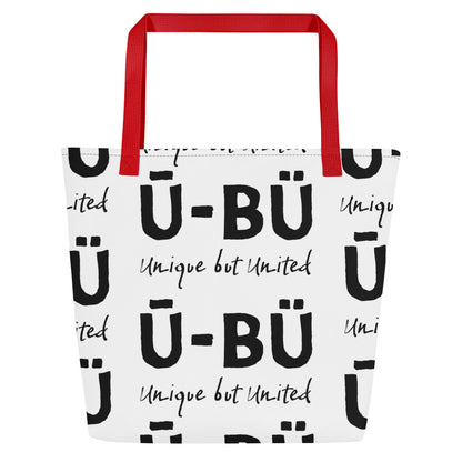 Ū-BÜ All-Over Pattern Print Large Tote - Black on White