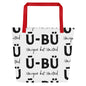 Ū-BÜ All-Over Pattern Print Large Tote - Black on White