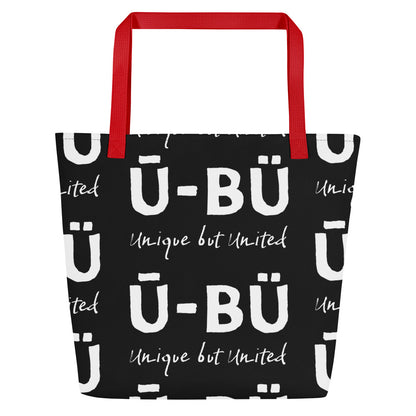 Ū-BÜ All-Over Print Large Tote Bag - White on Black