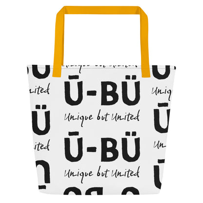 Ū-BÜ All-Over Pattern Print Large Tote - Black on White