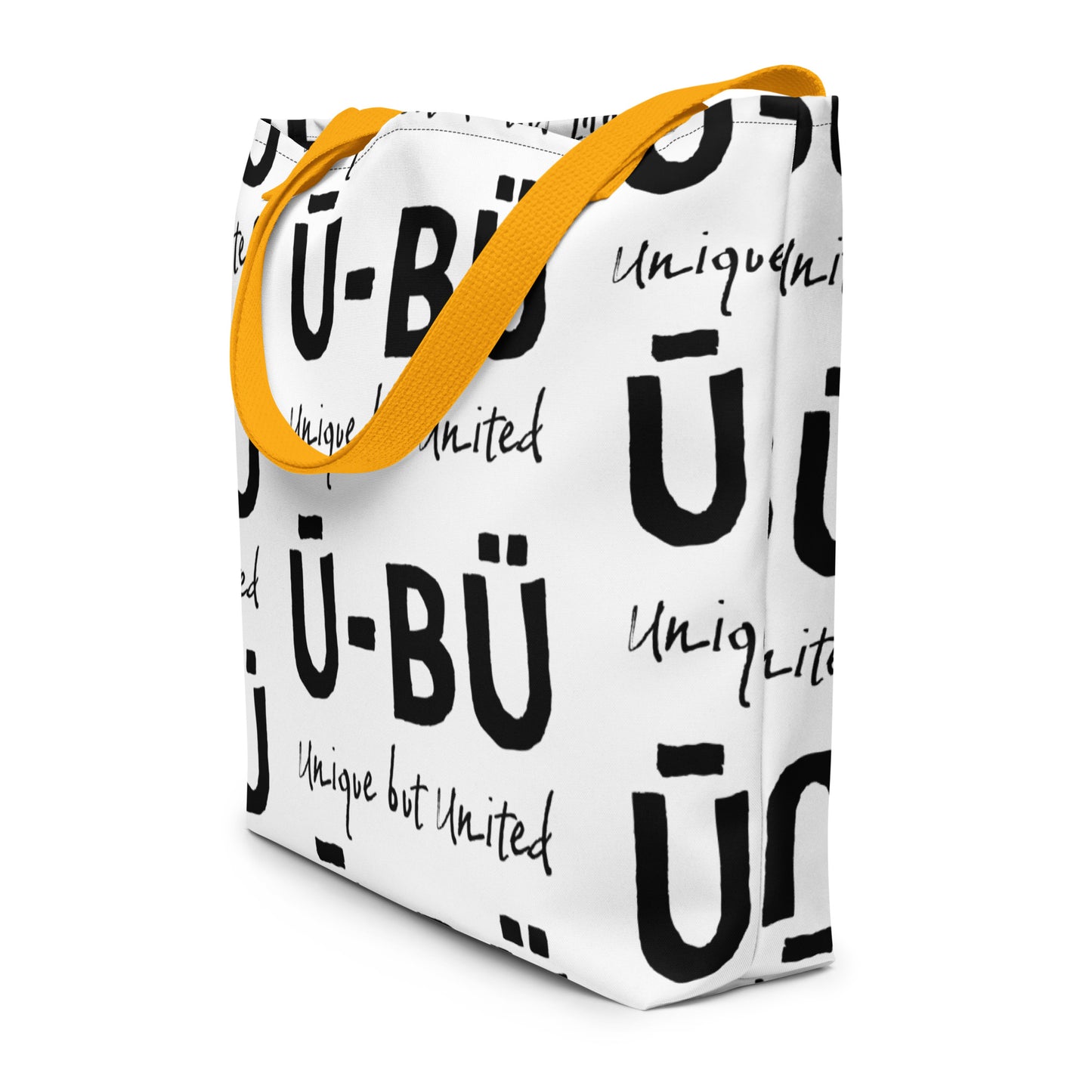 Ū-BÜ All-Over Pattern Print Large Tote - Black on White