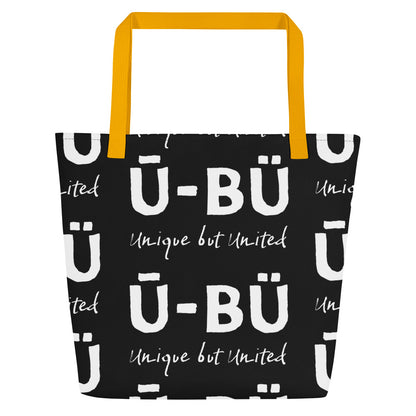 Ū-BÜ All-Over Print Large Tote Bag - White on Black