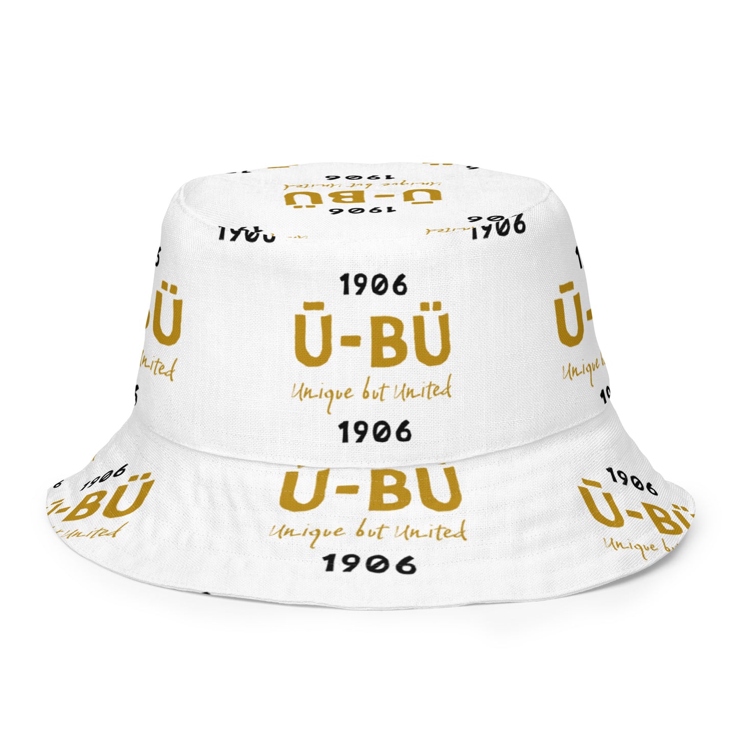 1906 & Ū-BÜ Reversible Bucket Hat - Gold on White