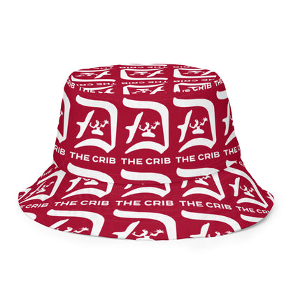 The Crib Reversible Bucket Hat - White on Red