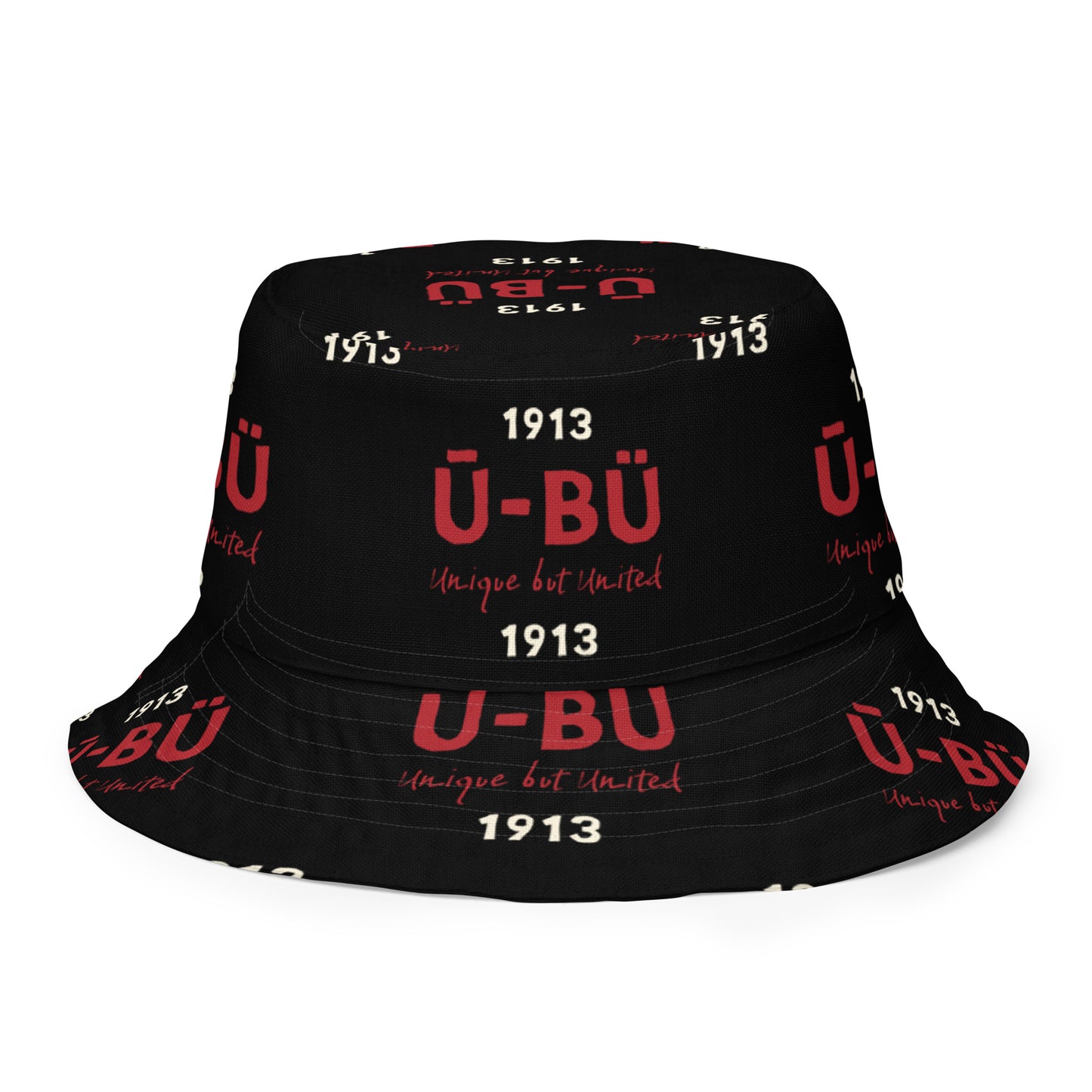 1913 & Ū-BÜ Reversible Bucket Hat - Red on Black