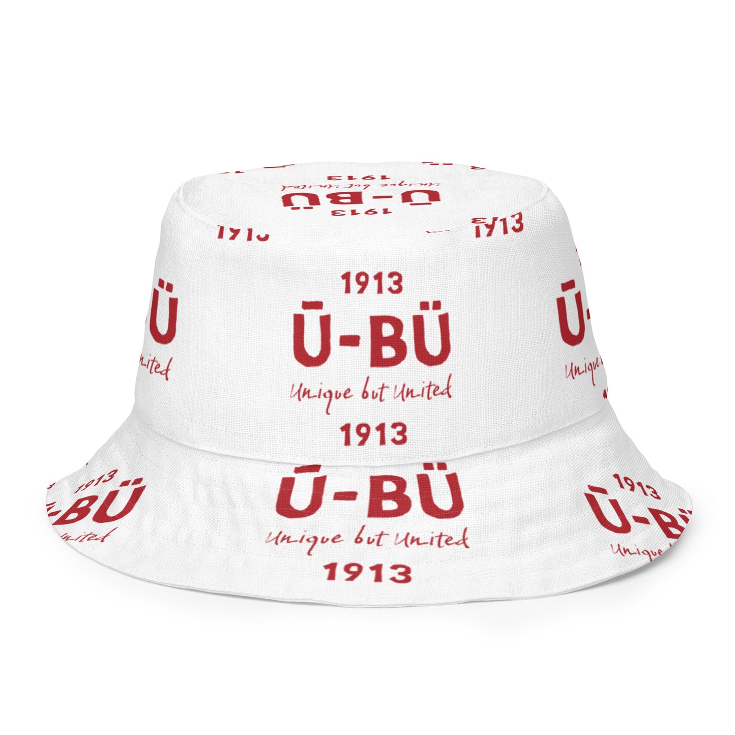 1913 & Ū-BÜ Reversible Bucket Hat - Red on White